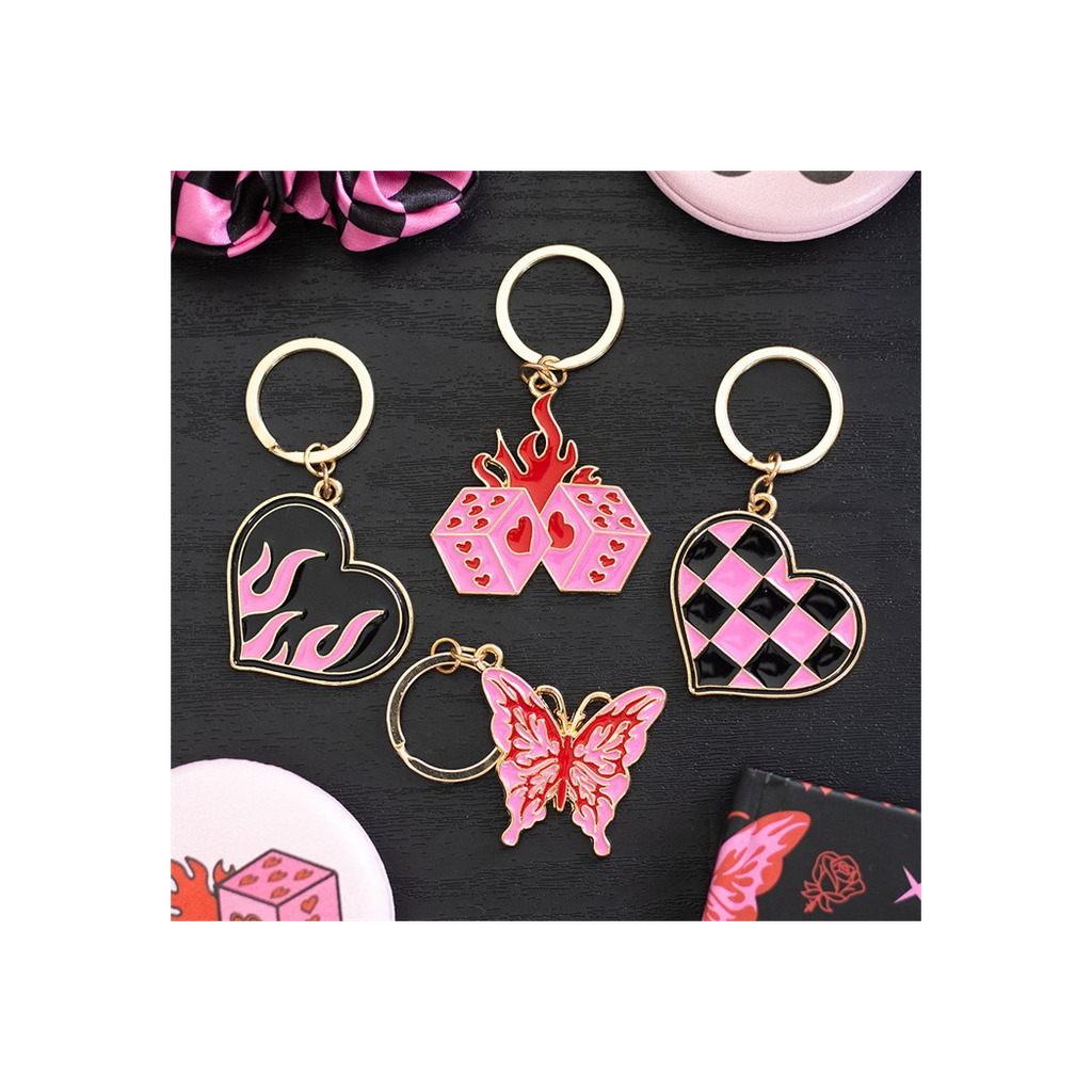 Flaming Butterfly Keyring