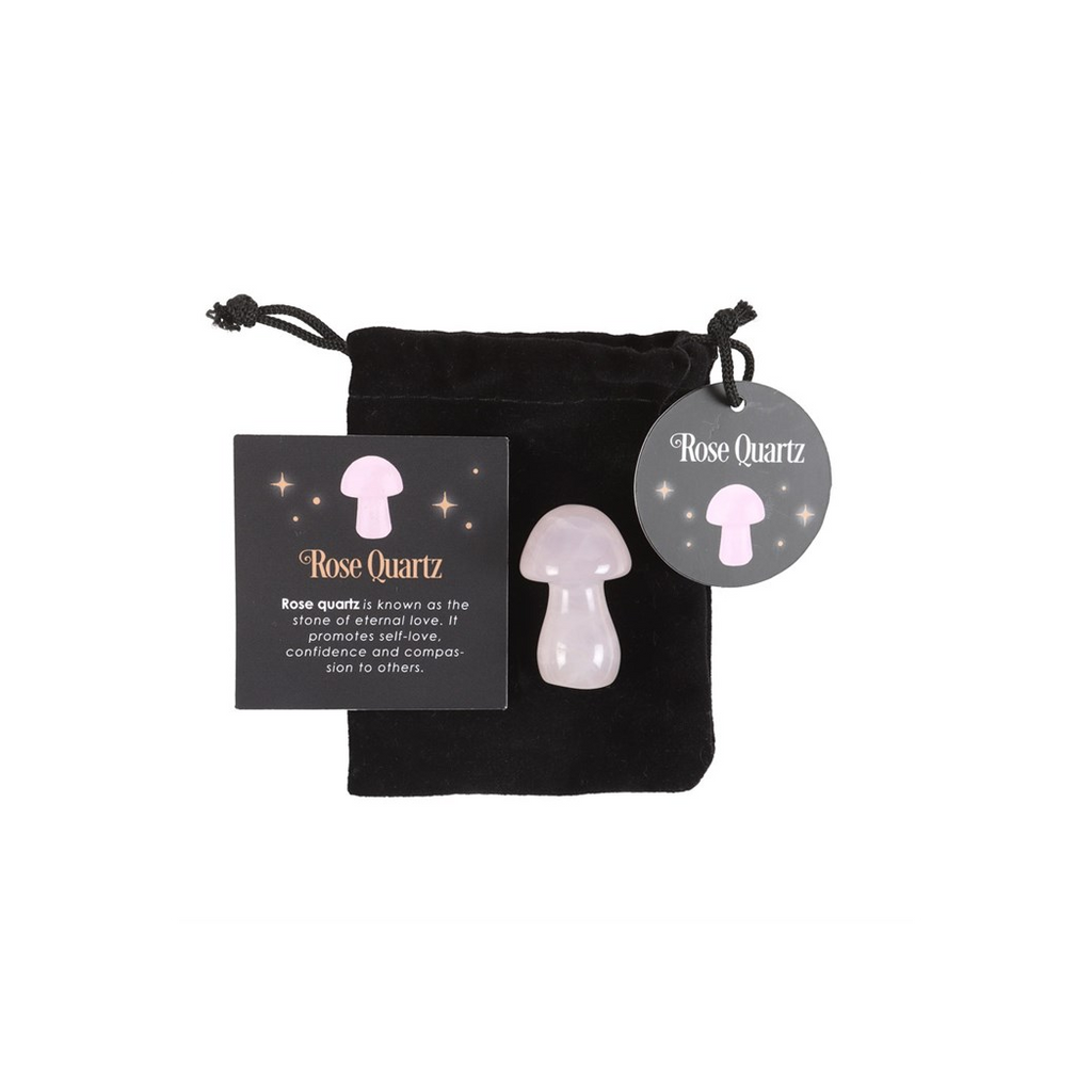 Magical Rose Quartz Crystal Mushroom