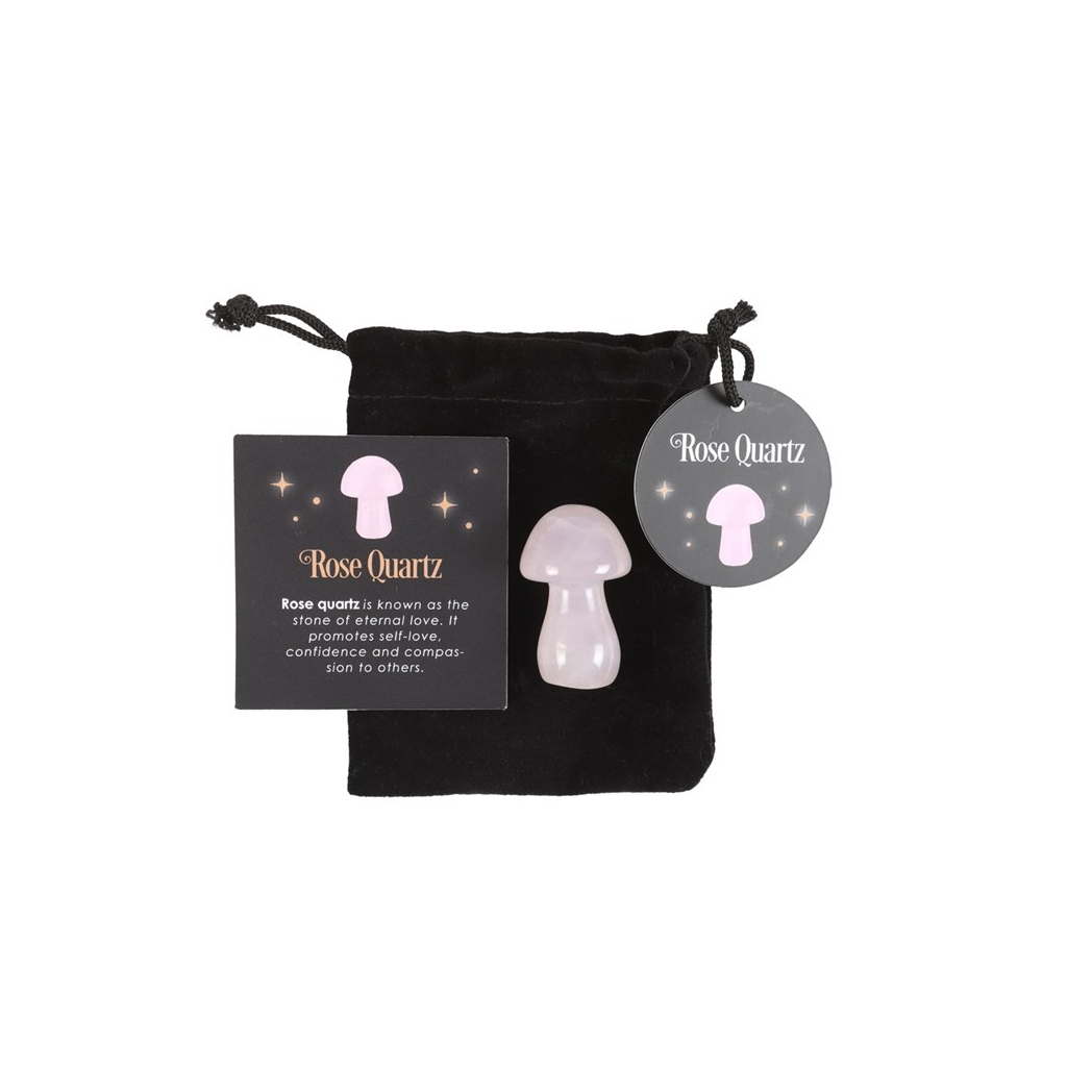 Magical Rose Quartz Crystal Mushroom