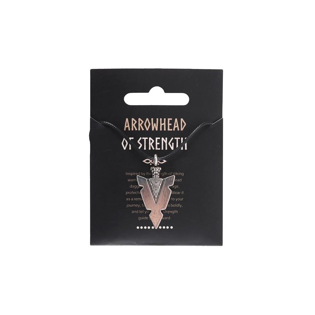 Arrowhead of Strength Viking Cord Necklace