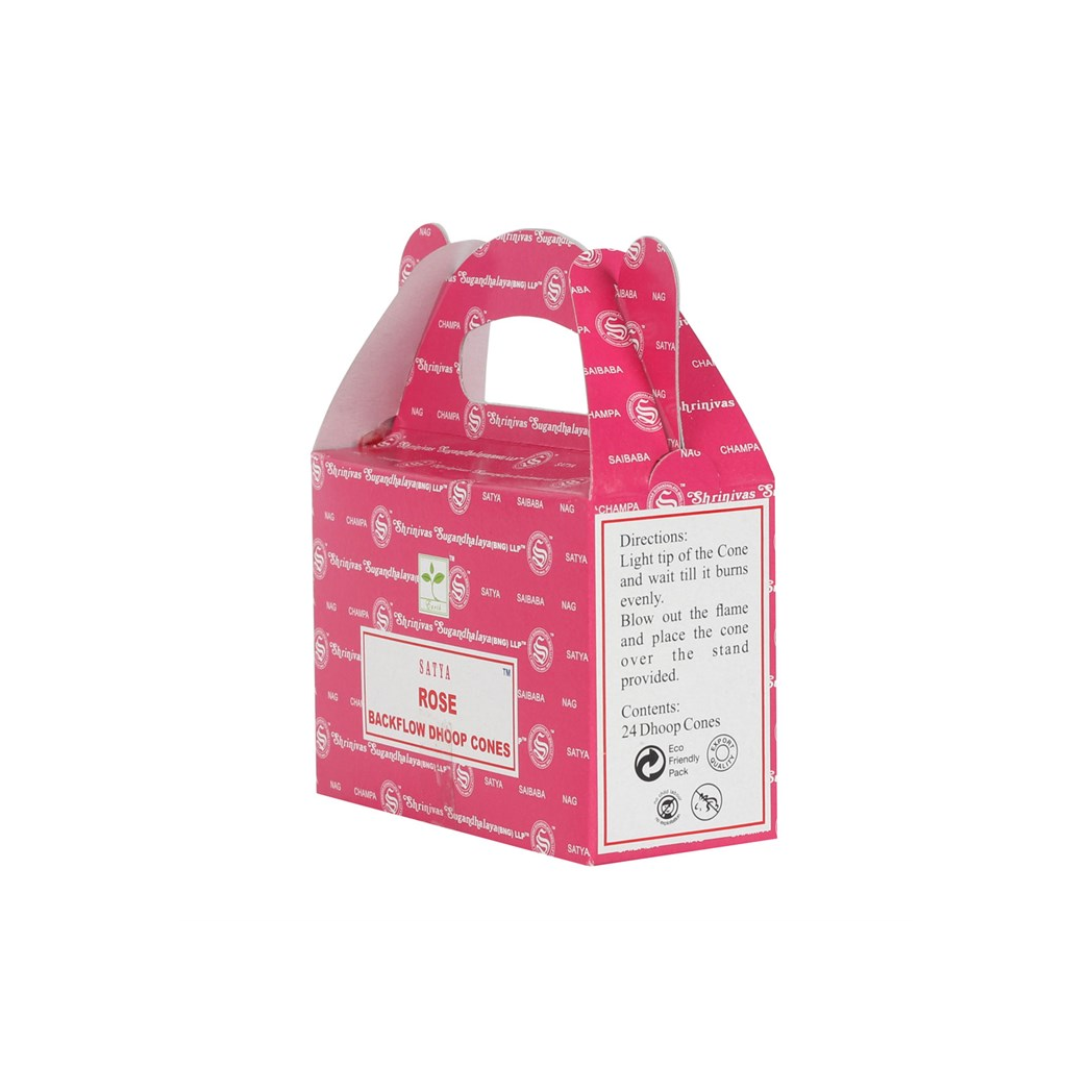 Set of 6 Packets of Satya Rose Backflow Dhoop Cones