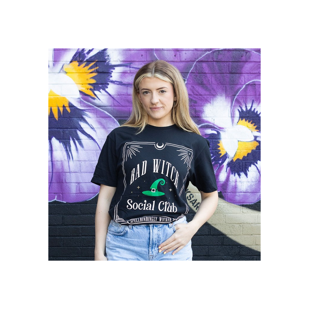 Green Bad Witch Social Club Unisex T-shirt Size XL