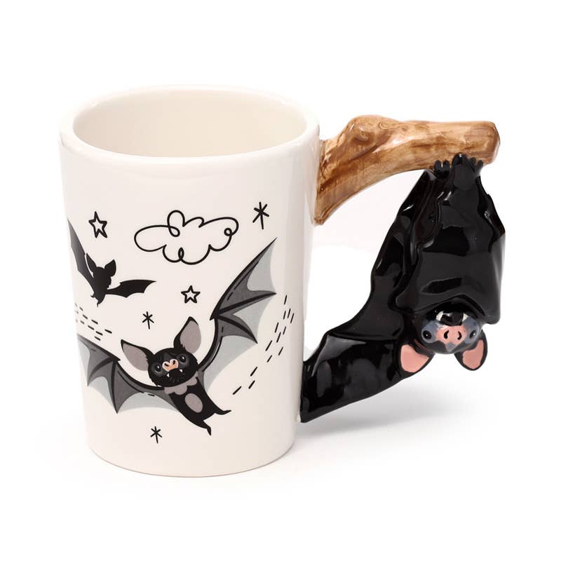 Gothic Gift Bat Ceramic Shaped Handle Mug