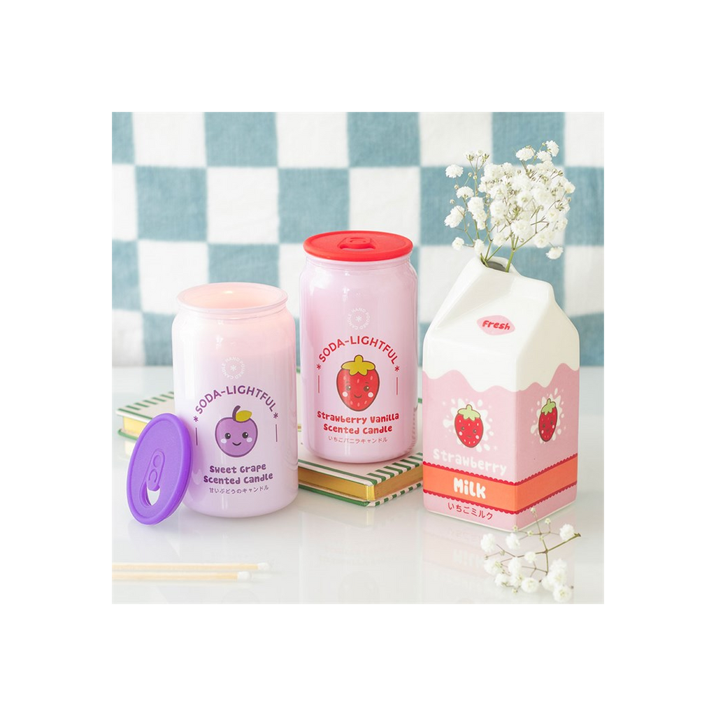 Strawberry Milk Carton Flower Vase