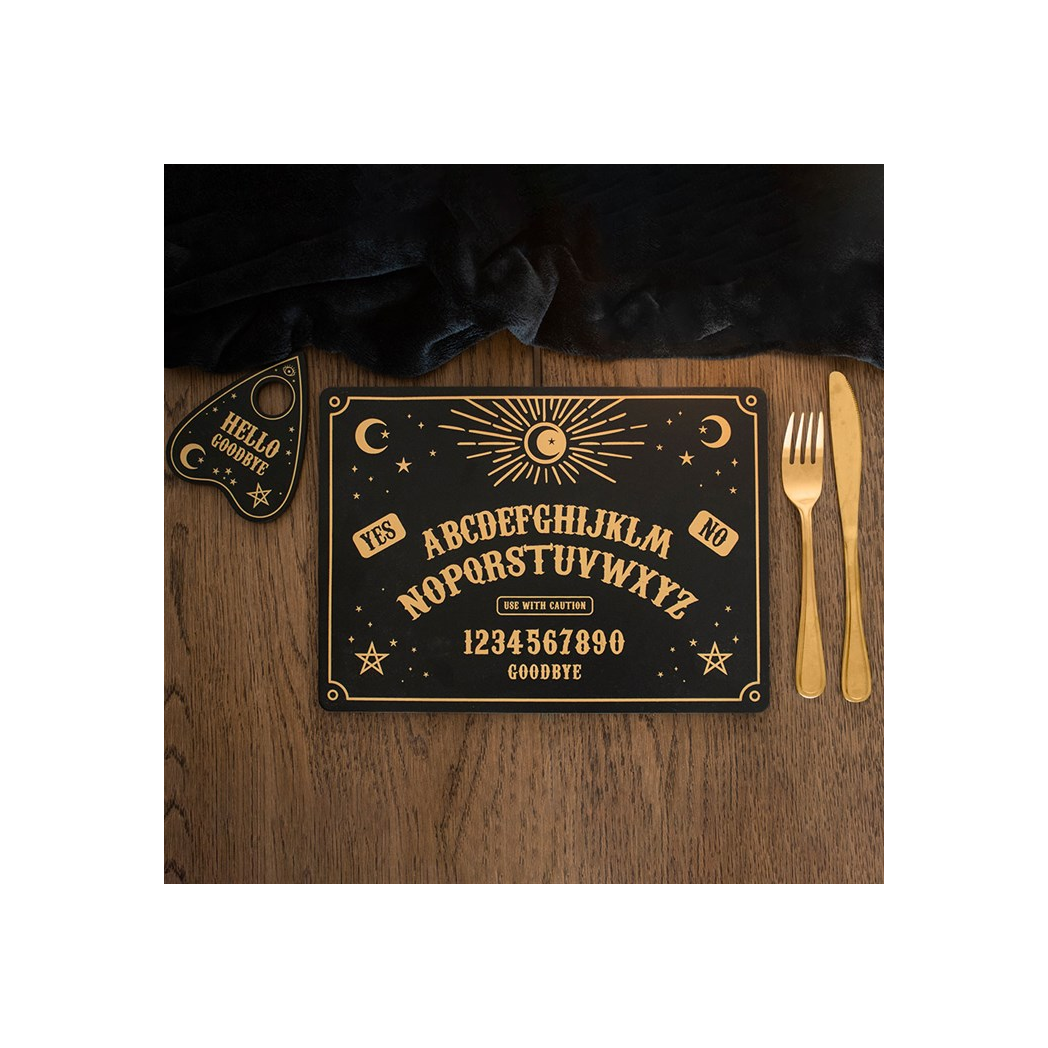 Black Talking Board Placemat and Coaster Set