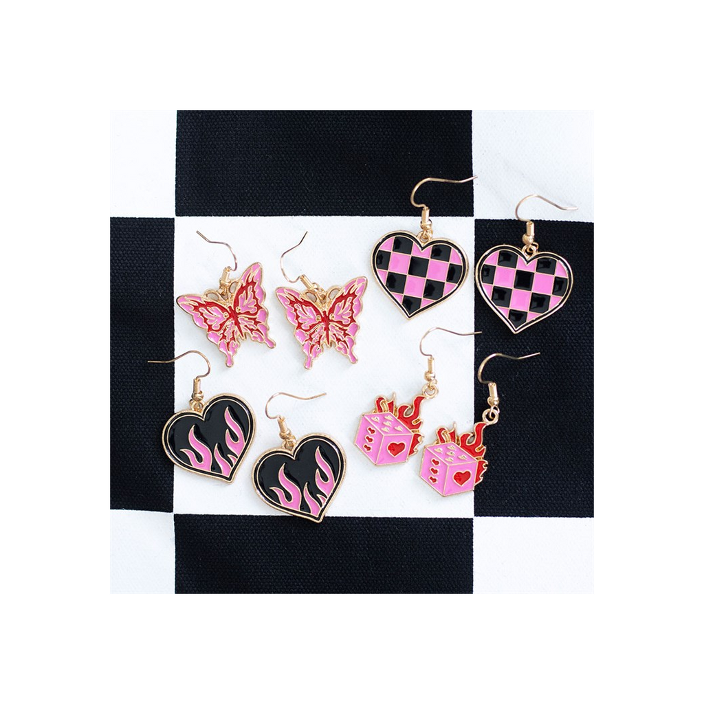 Burning Dice Earrings