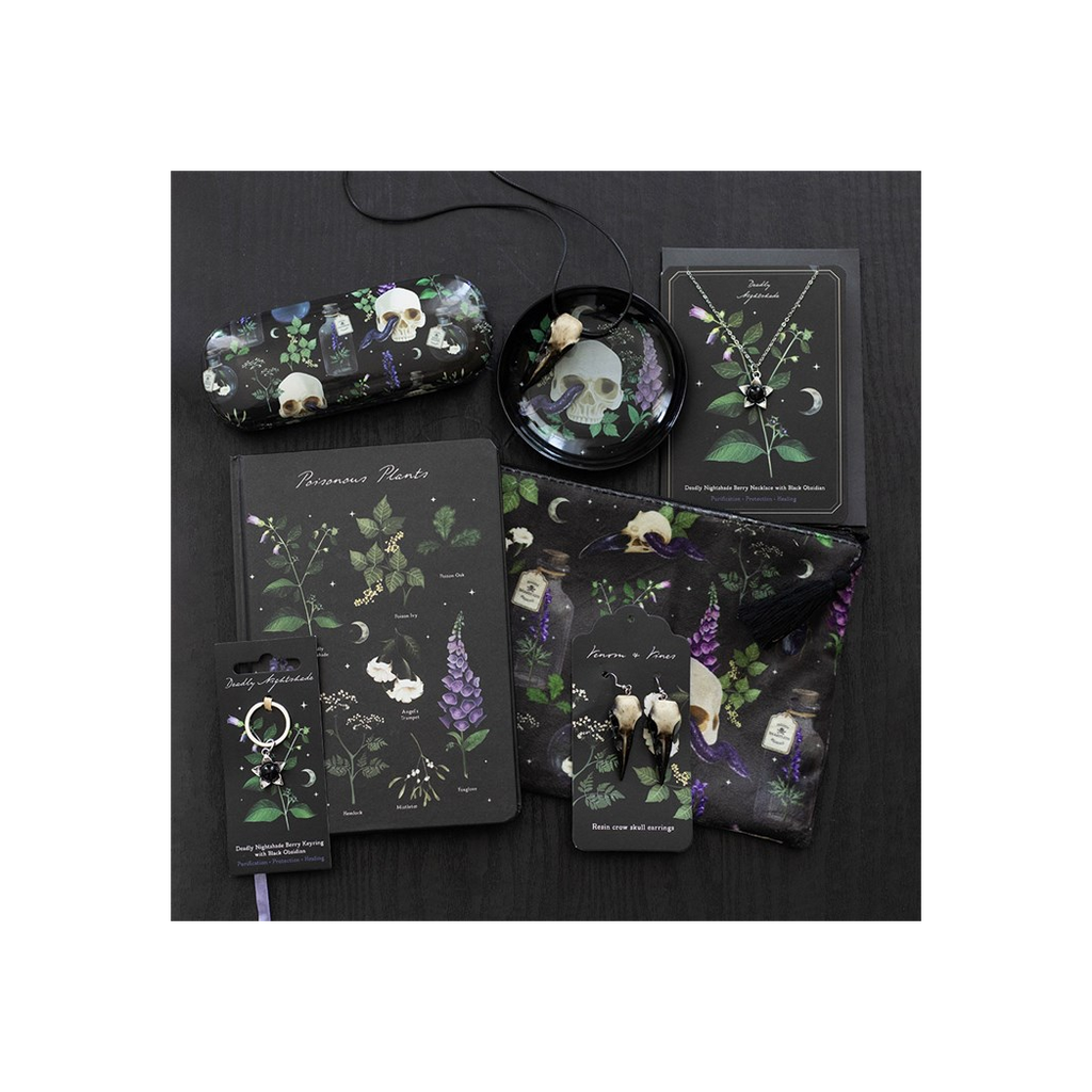 Deadly Nightshade Necklace with Black Obsidian on Greeting Card