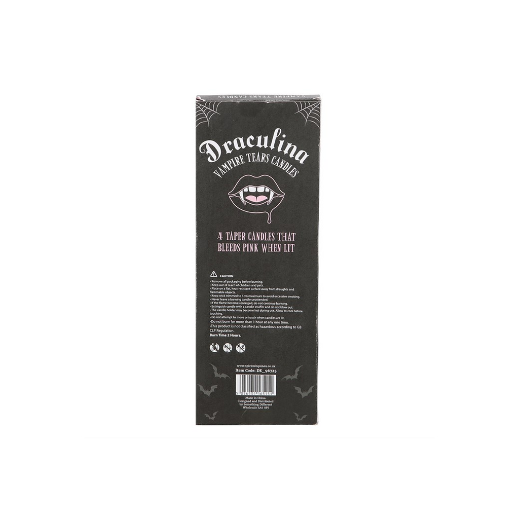 Set of 4 Pink Vampire Tears Taper Candles