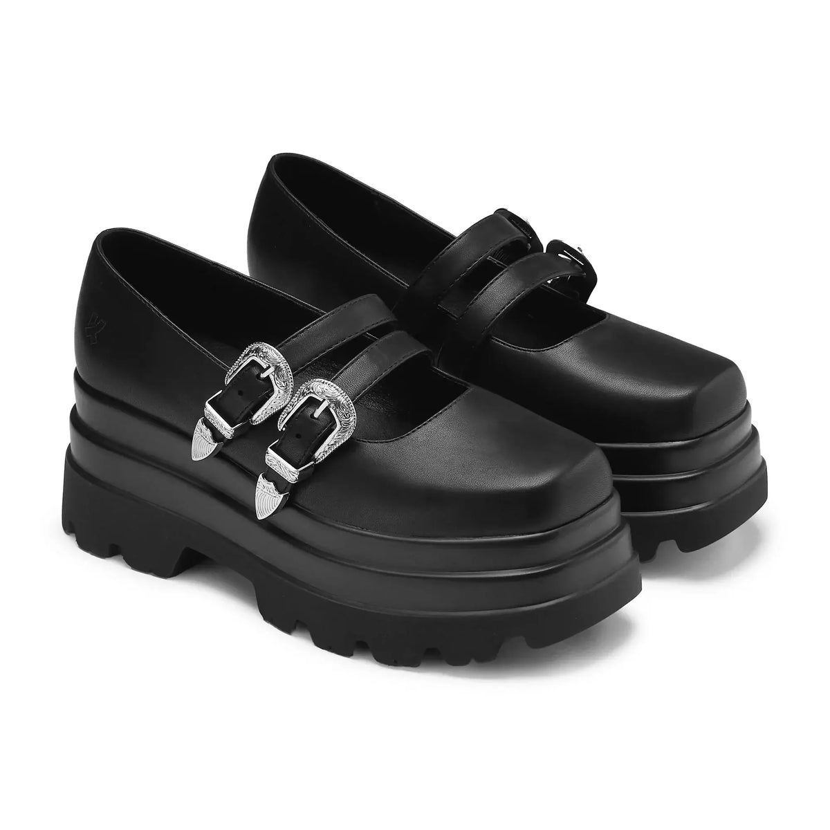 Koi Damona Trident Ornate Buckle Mary Janes  Shoes in Black - Size UK 8 Left Only!
