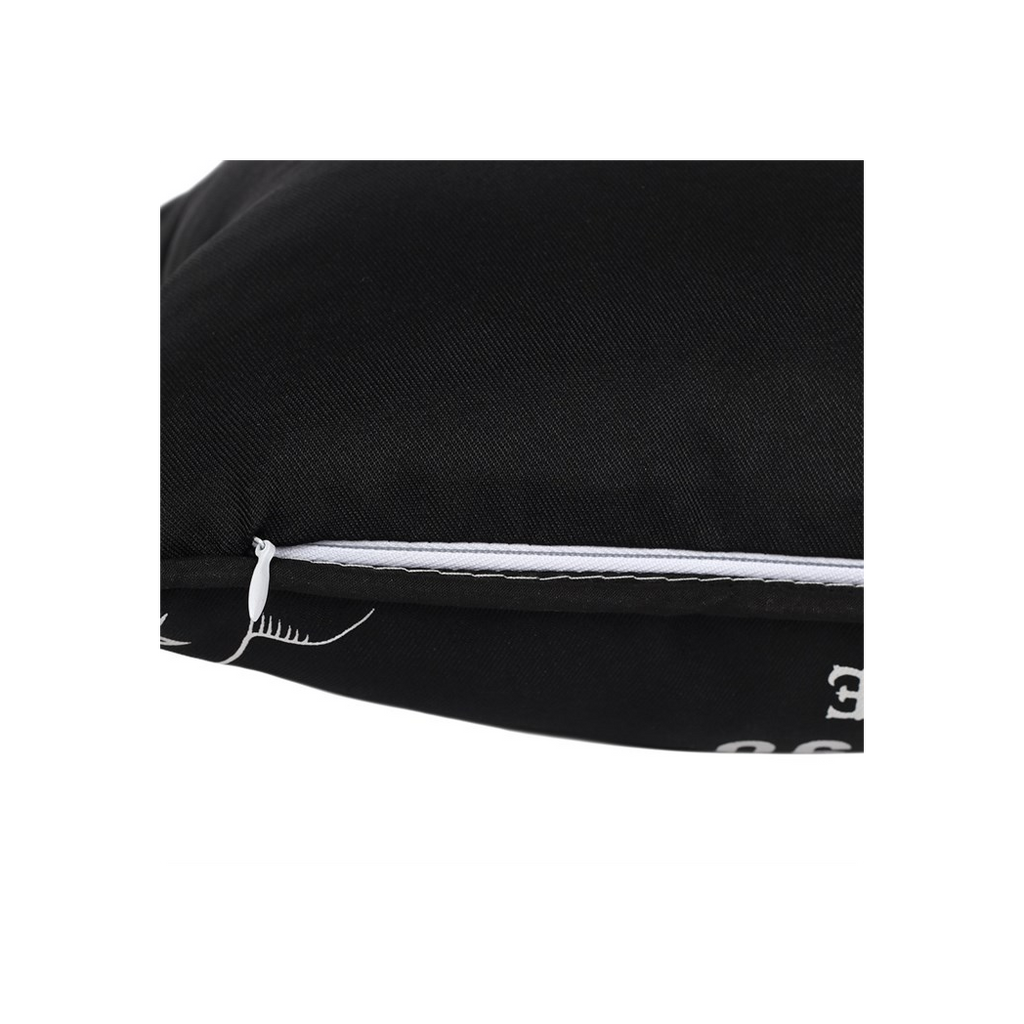 Small Rectangular Black and White Talking Board Cushion