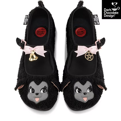Chocolaticas® I Am The Black Sheep - Gothic Plush Mary Jane Flats - Size 9.5 left only!