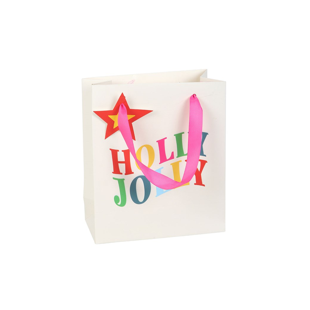23cm Holly Jolly Gift Bag