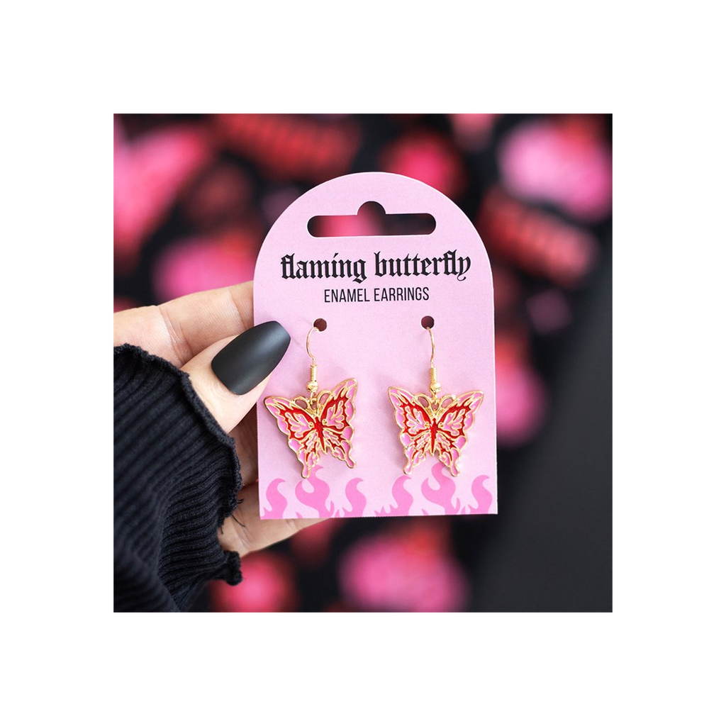 Flaming Butterfly Earrings