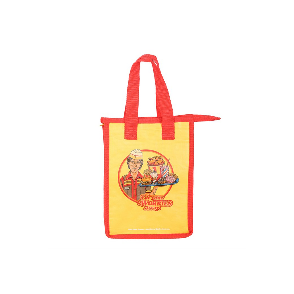 Eat Your Worries Lunch Bag by Steven Rhodes