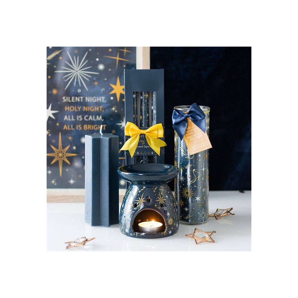 Set of 3 Starry Night Taper Candles