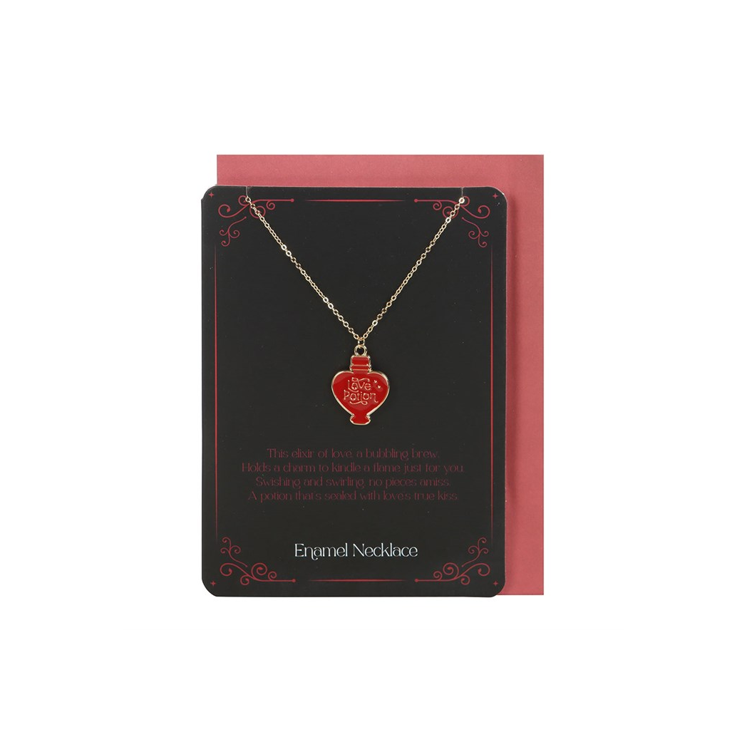 Love Potion Enamel Necklace Card