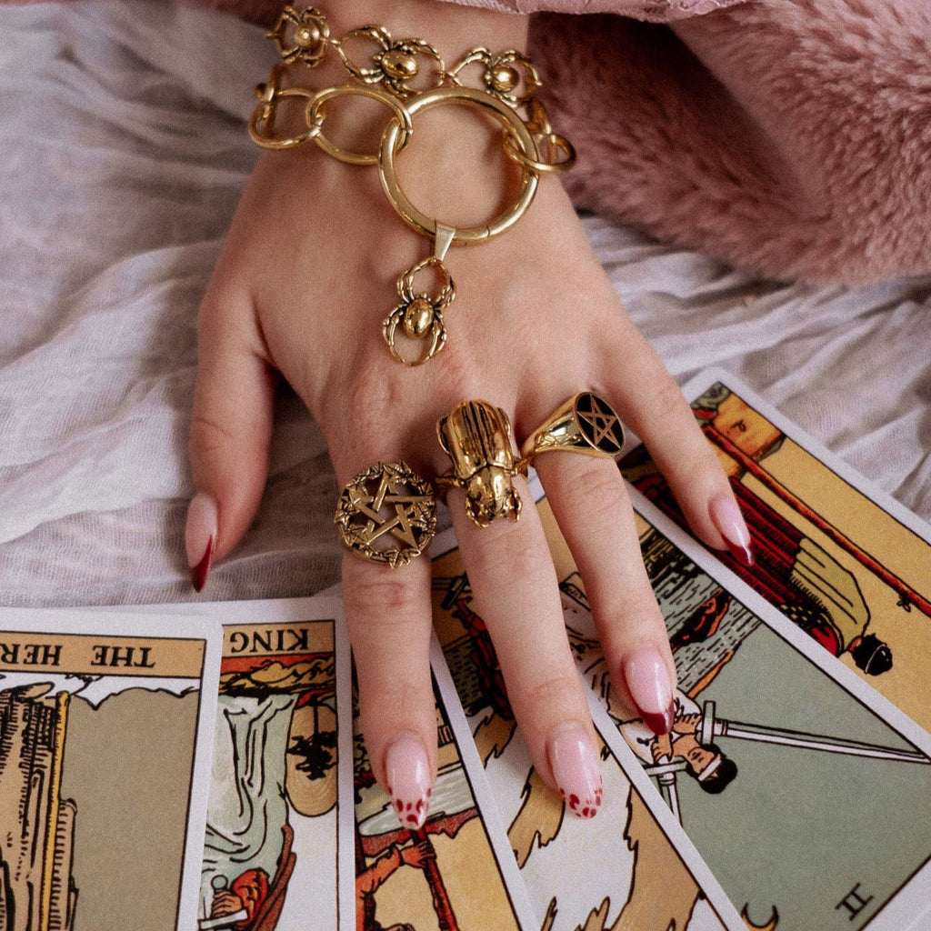 Gold Pentagram Signet Ring
