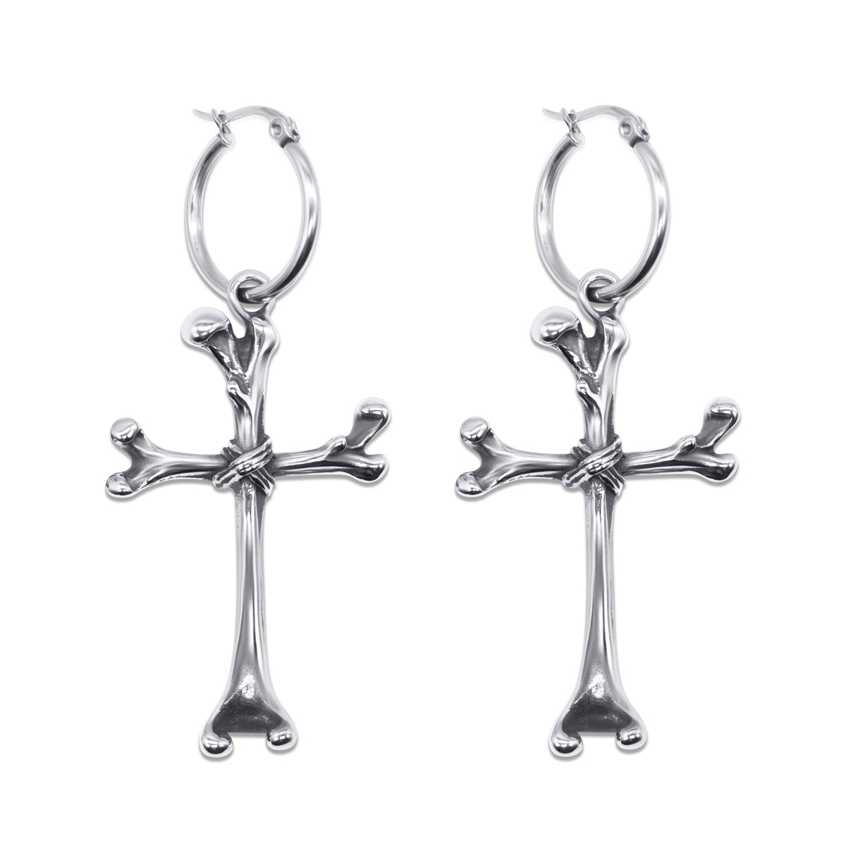 Osteomancy Bone Cross Earrings