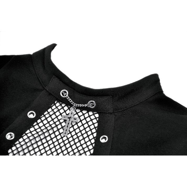 Dark in Love Punk Coffin Mesh Panel Top