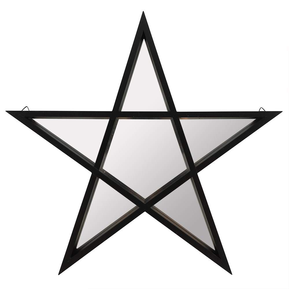 Gothic Gifts Black Framed Pentagram Mirror