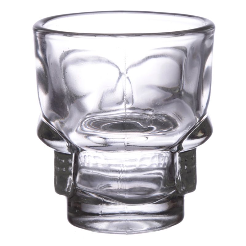 Gothic Gifts Set of 2 Skulls & Roses Skull Shot Glasses