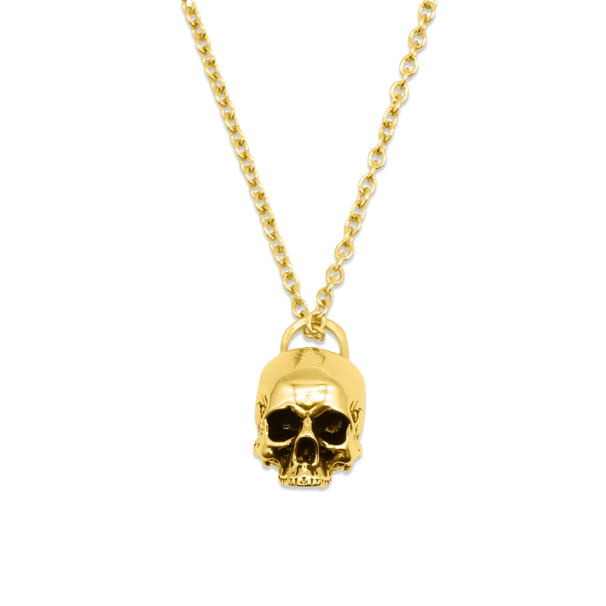 Gold Hel Skull Necklace