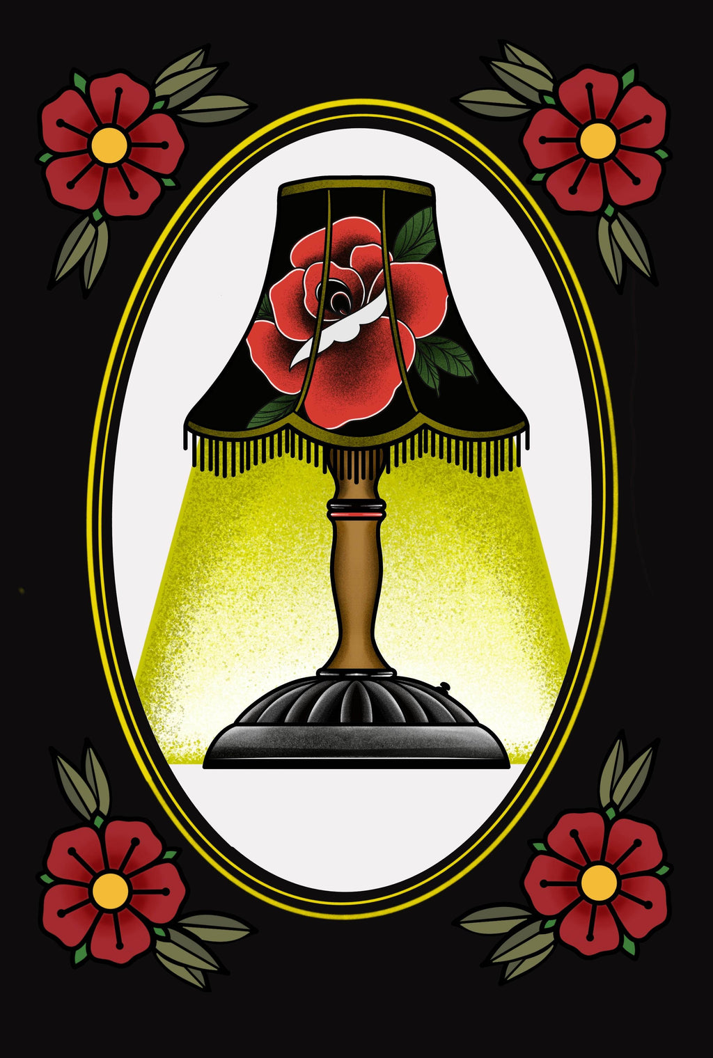 Traditional Lamp Tattoo Flash Print
