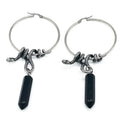 Serpent's Lair Snake Crystal Hoops