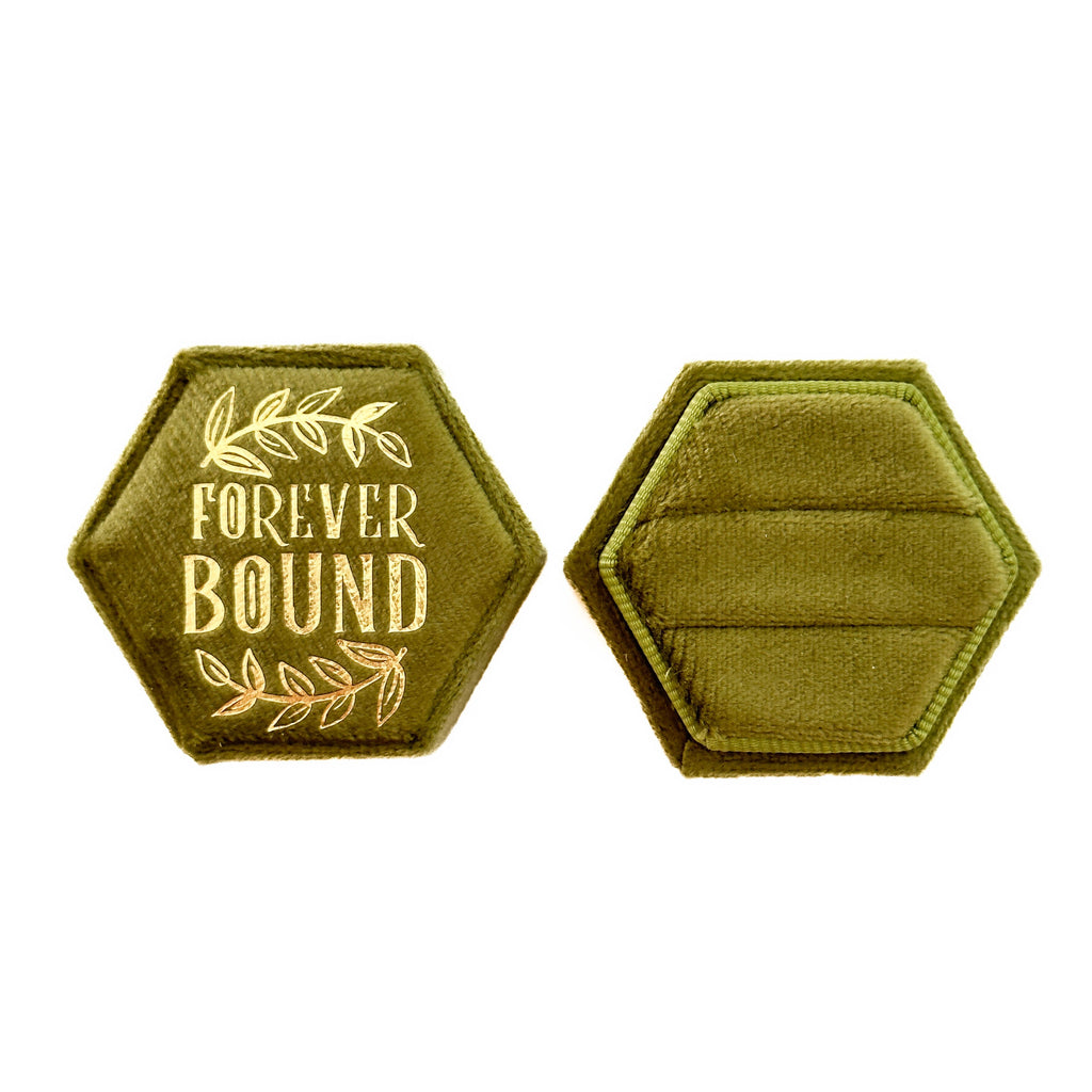 Forever Bound Green Wedding Ring Box