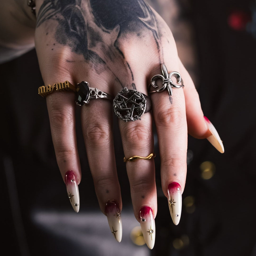 Green Witch Pentacle Ring