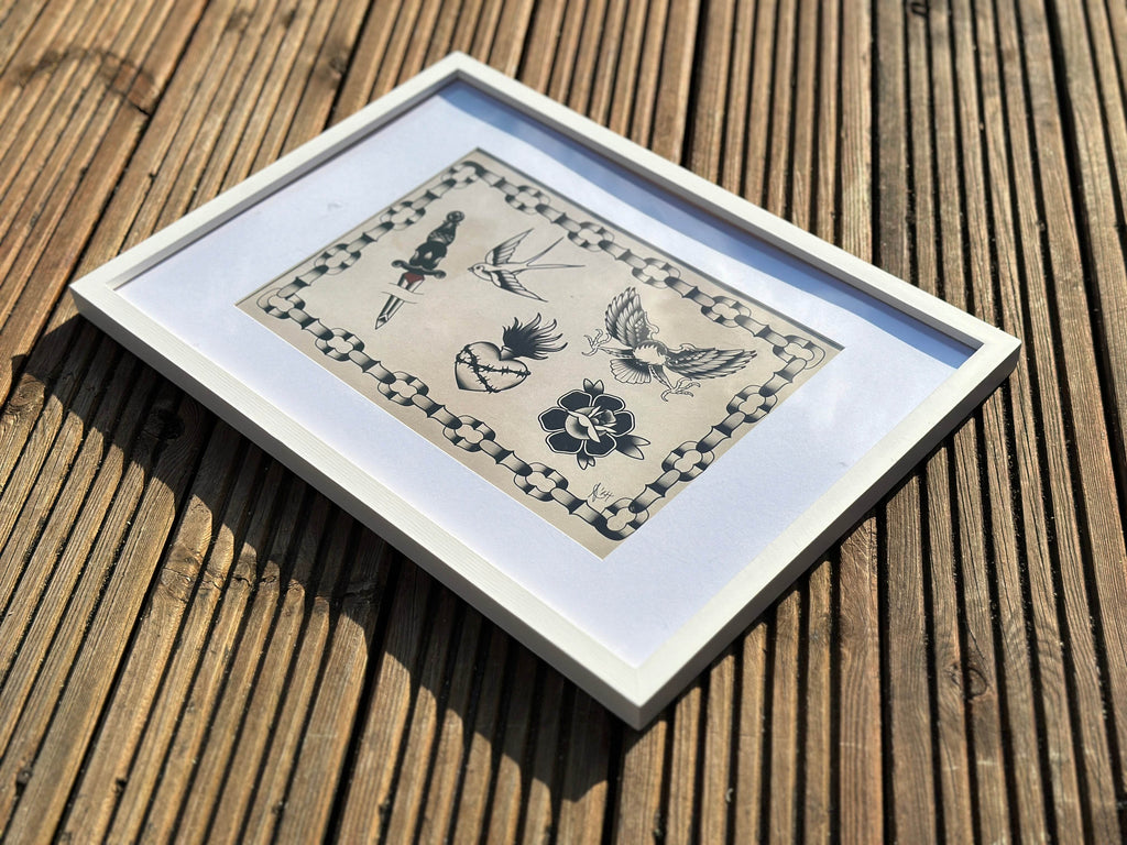 Traditional Tattoo Flash Sheet Print