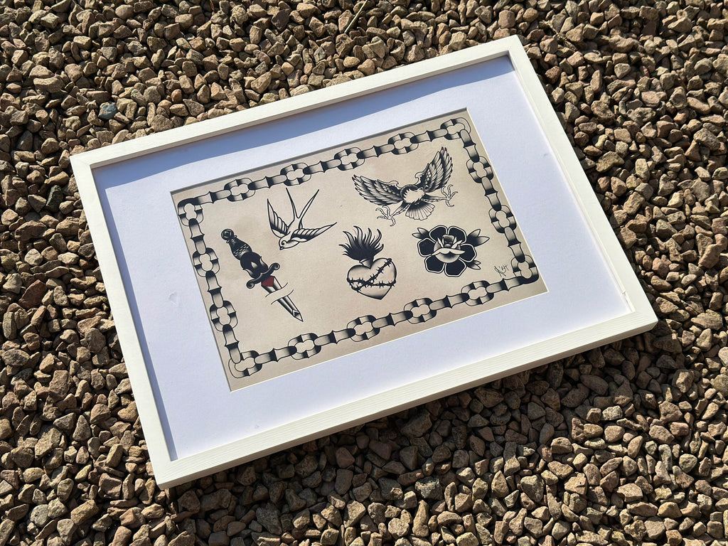 Traditional Tattoo Flash Sheet Print