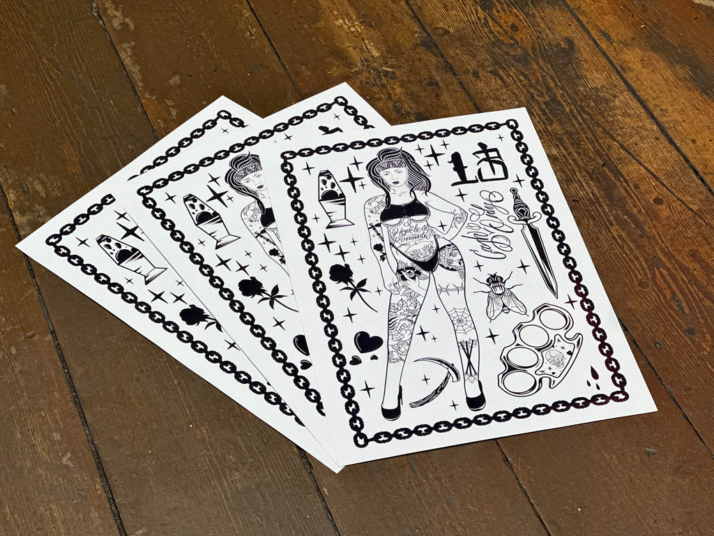 Blackwork Trouble A3 Poster Print