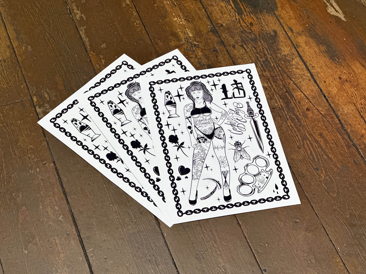 Blackwork Trouble A3 Poster Print