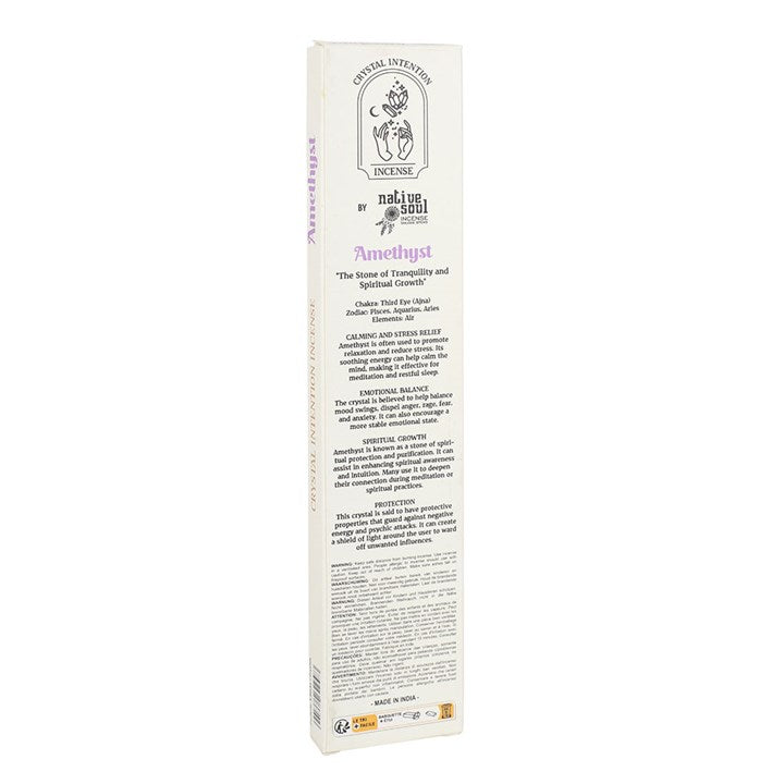 12 Packs of Native Soul Crystal Intentions Incense with Amethyst Chips