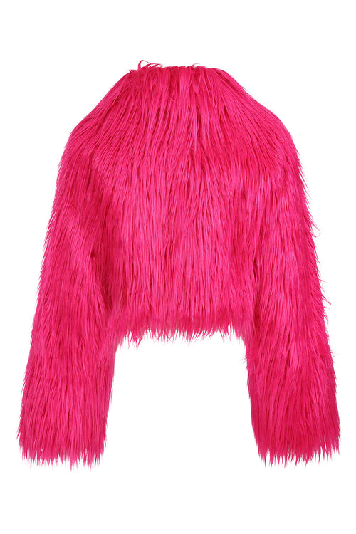 Banned Apparel Glacia Hot Pink Faux Fur Jacket