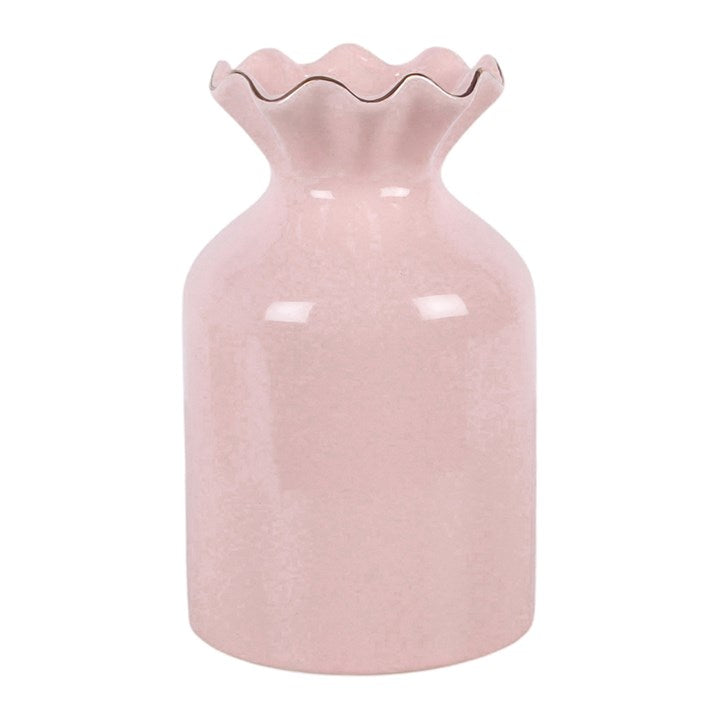 Pink Fluted Flower Vase