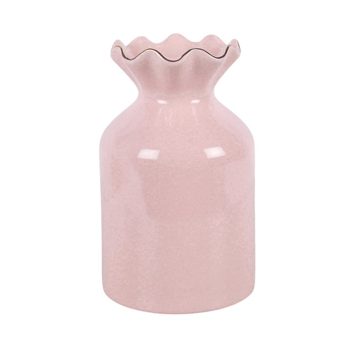 Pink Fluted Flower Vase