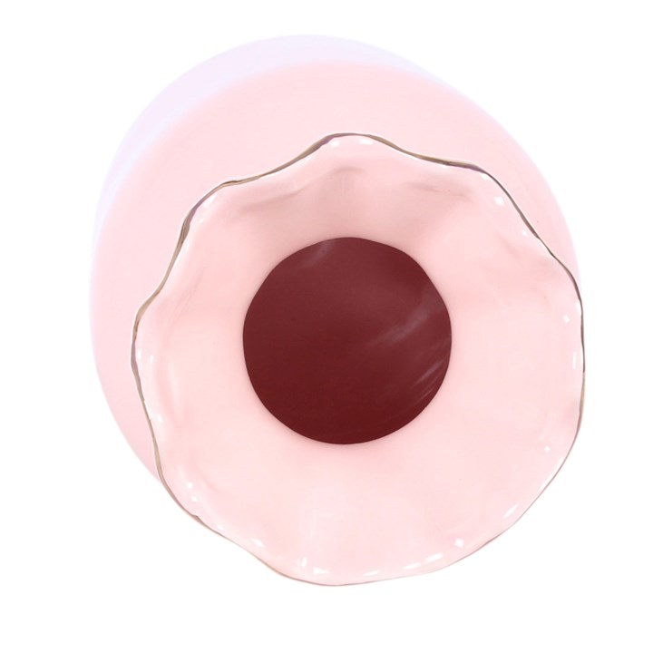 Pink Fluted Flower Vase
