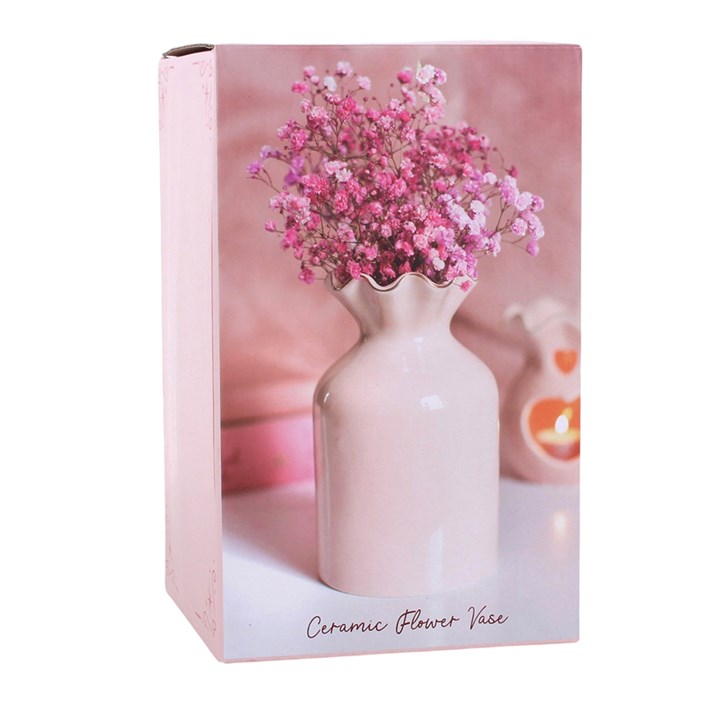 Pink Fluted Flower Vase