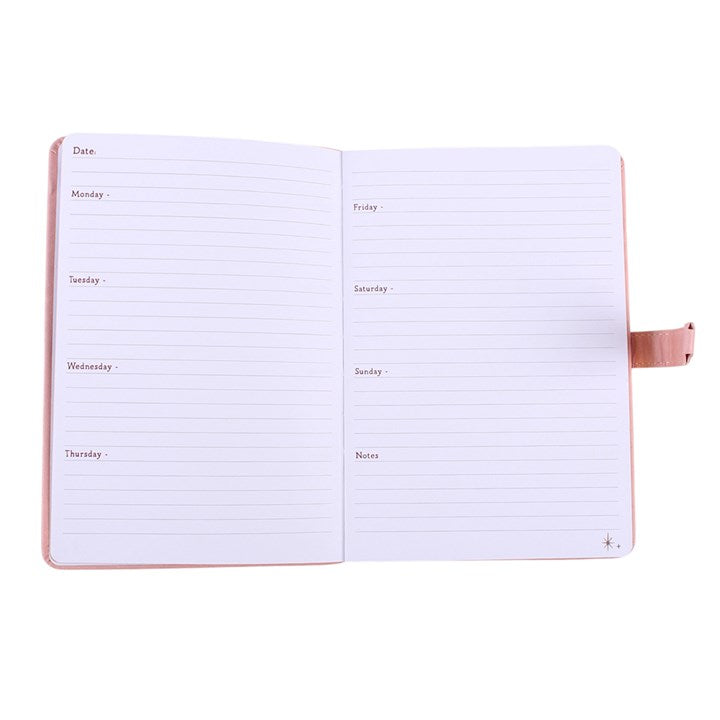 Pink Faux Leather A5 Diary with Lock