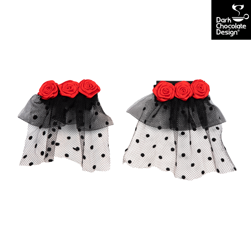 Chocolaticas® Melancholy - Gothic Rose & Lace Mid Heels