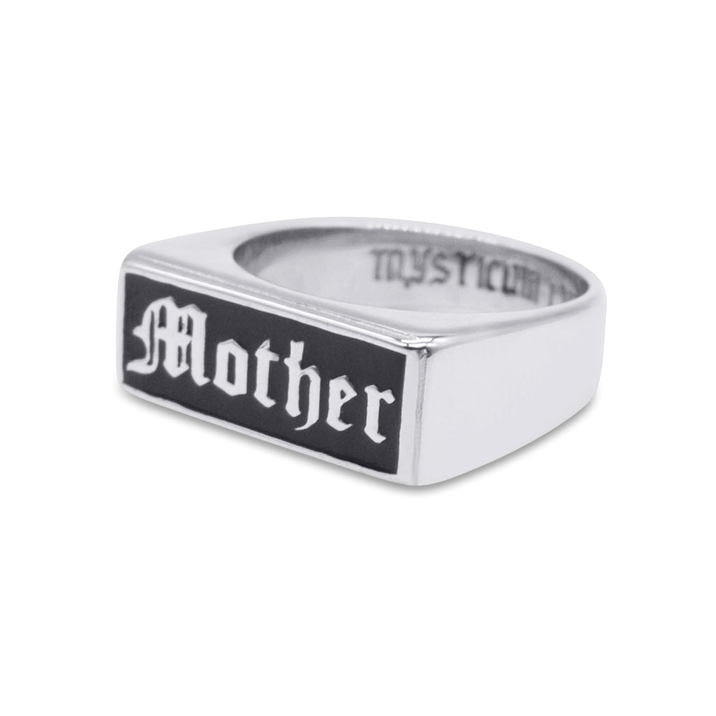 Mother Enamel Signet Ring
