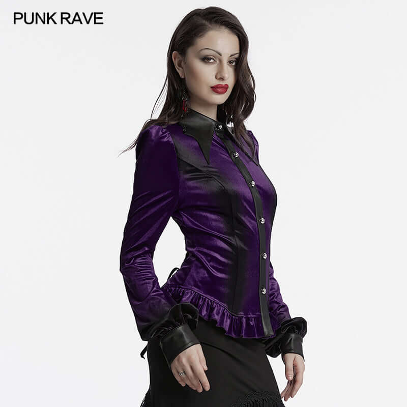 Punk Rave Fawn Gradient Printed Shirt in Violet