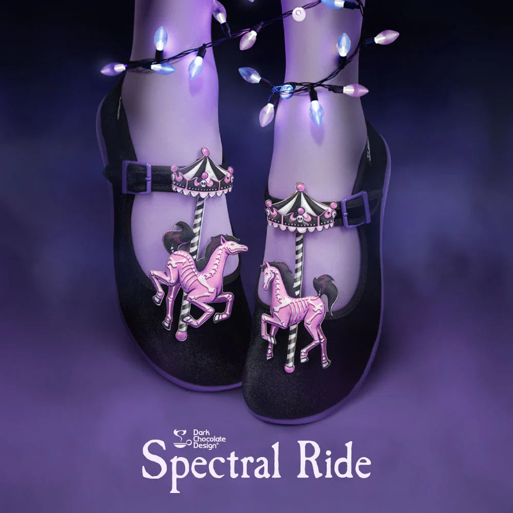 Chocolaticas® Spectral Ride - Gothic Carousel Mary Jane Flats - Size UK 8.5 Left Only!