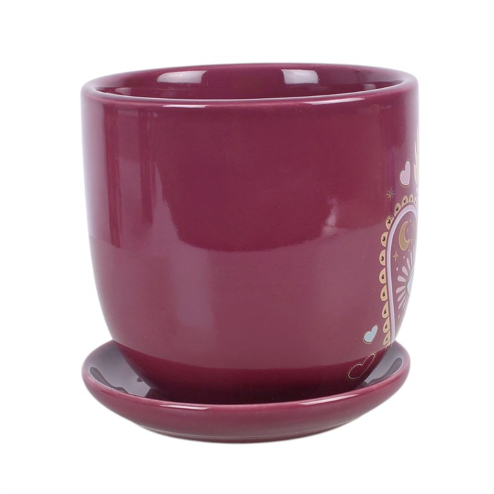 Sacred Sight Heart Plant Pot with Saucer