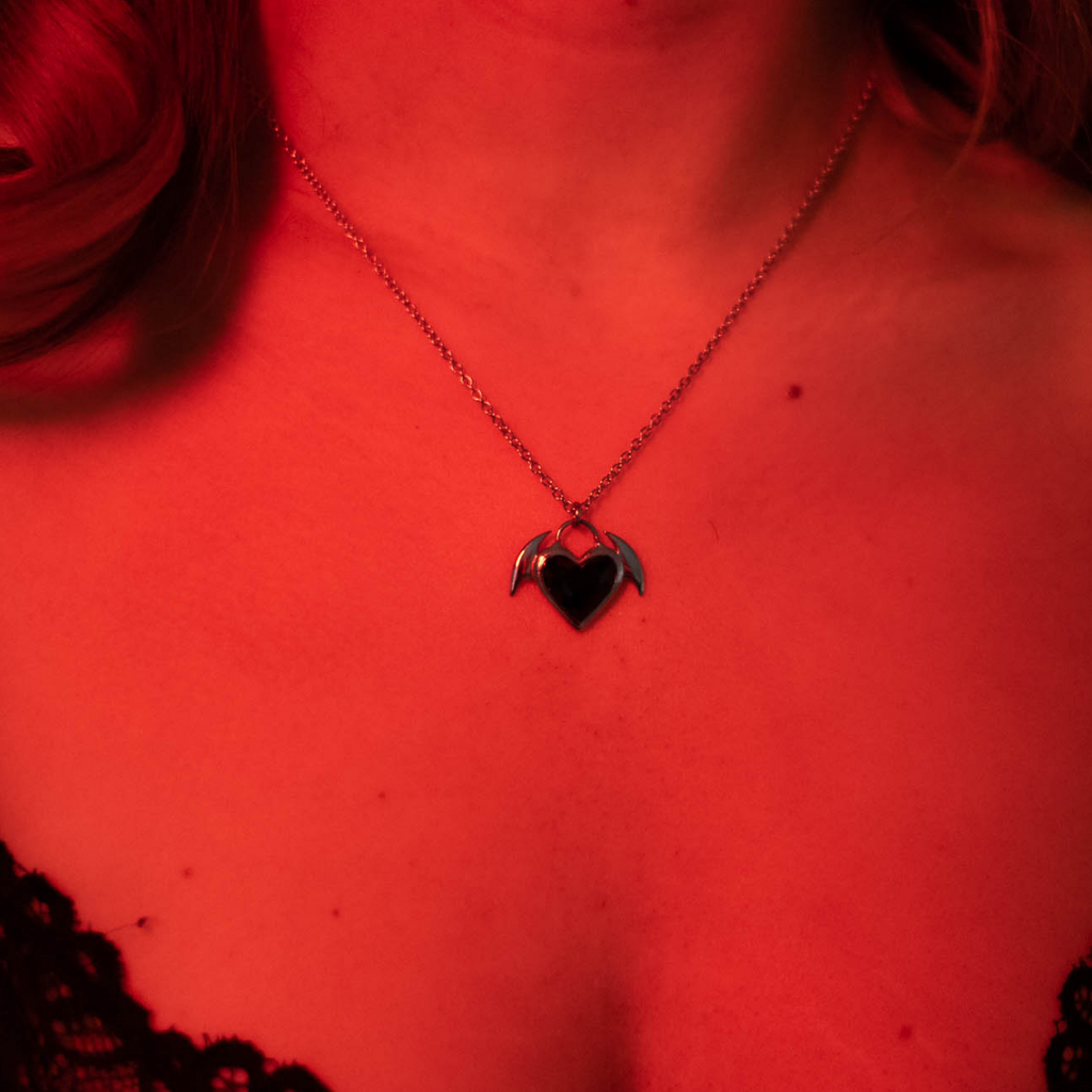 Nocturnal Succubus Heart Pendant Necklace