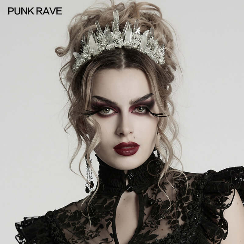 Punk Rave Gorgeous White Crystal Headband