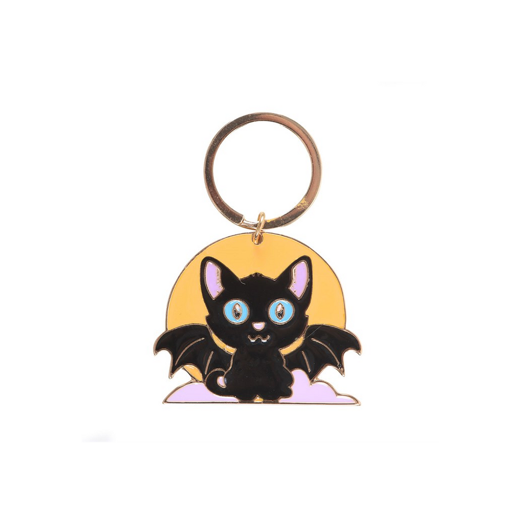 In My Witch Era Bat Cat and Moon Enamel Keyring