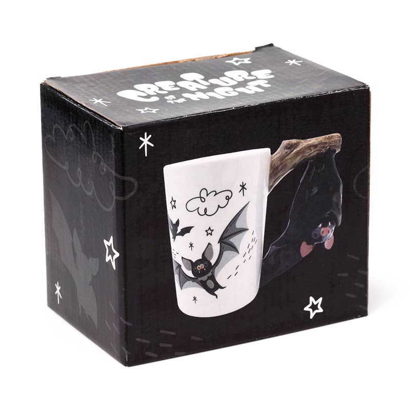 Gothic Gift Bat Ceramic Shaped Handle Mug